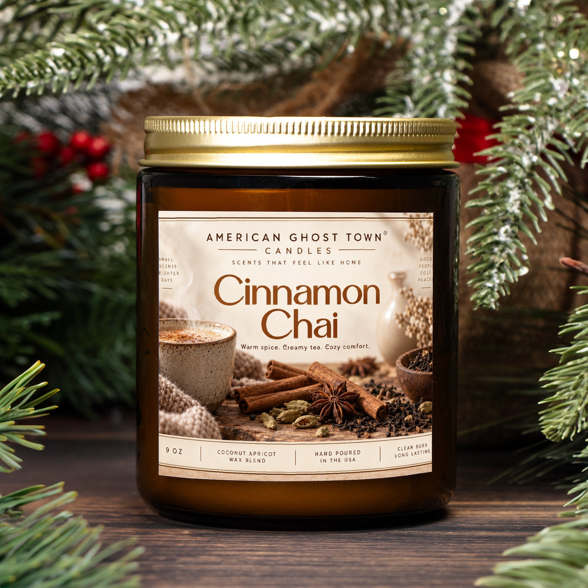 Candle Amber Jar 9oz