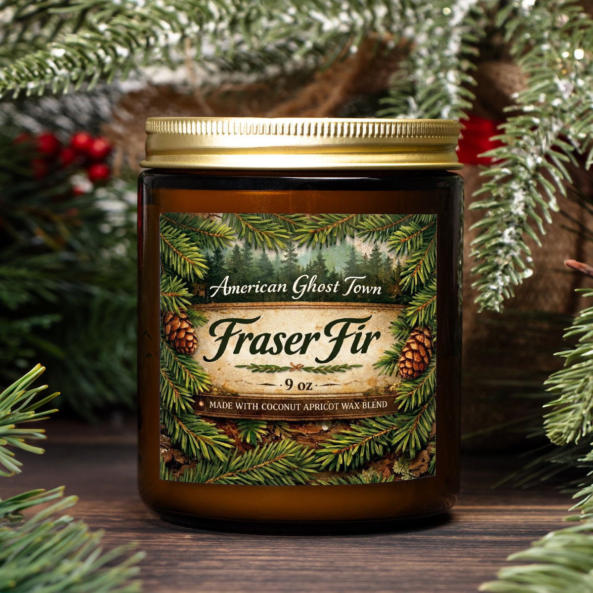Candle Amber Jar 9oz