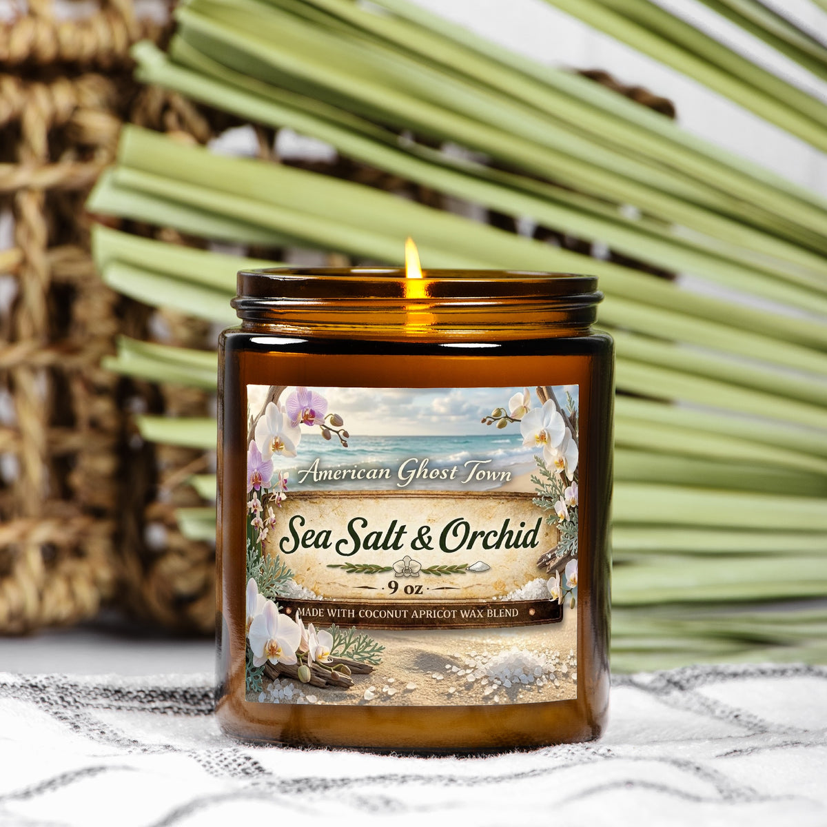 Candle Amber Jar 9oz