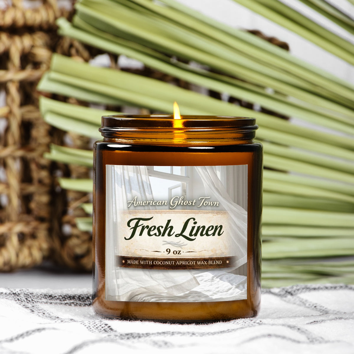 Candle Amber Jar 9oz