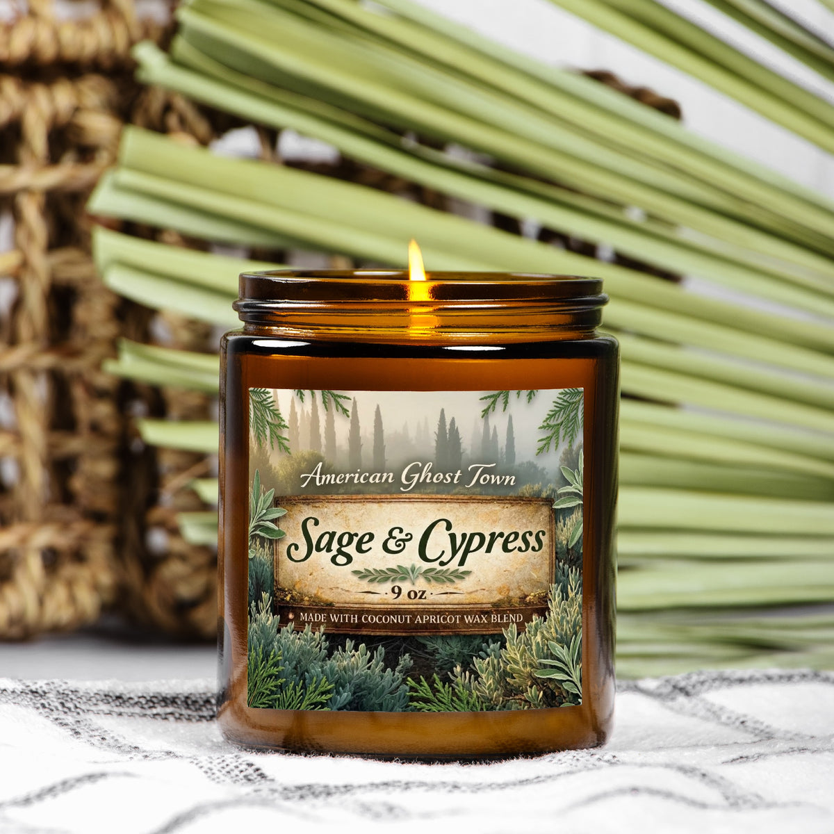 Candle Amber Jar 9oz
