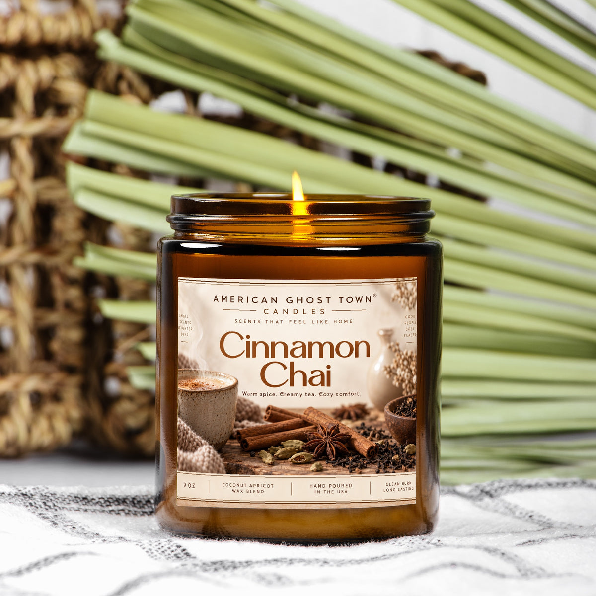 Candle Amber Jar 9oz
