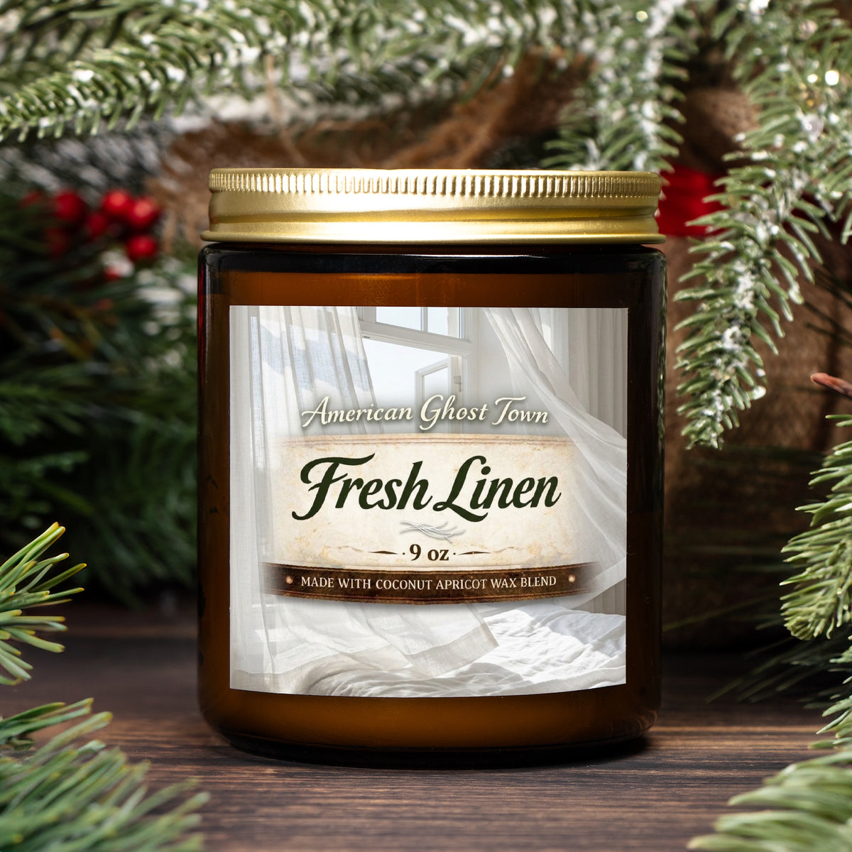 Candle Amber Jar 9oz