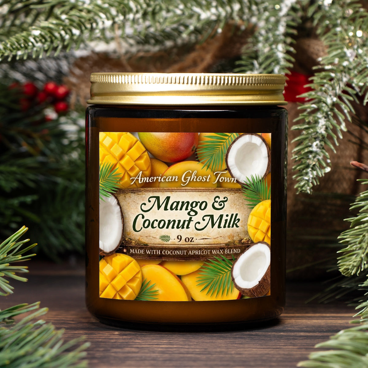 Candle Amber Jar 9oz