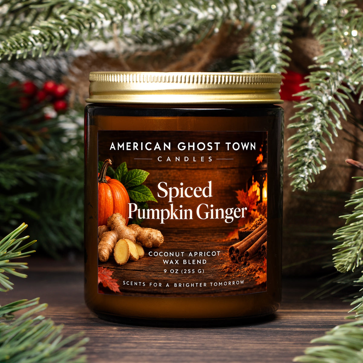 Candle Amber Jar 9oz