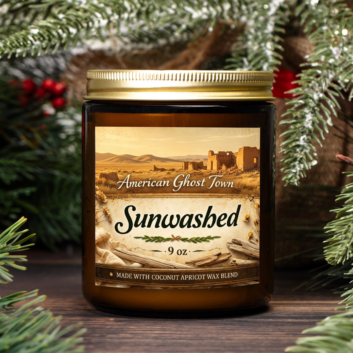 Candle Amber Jar 9oz