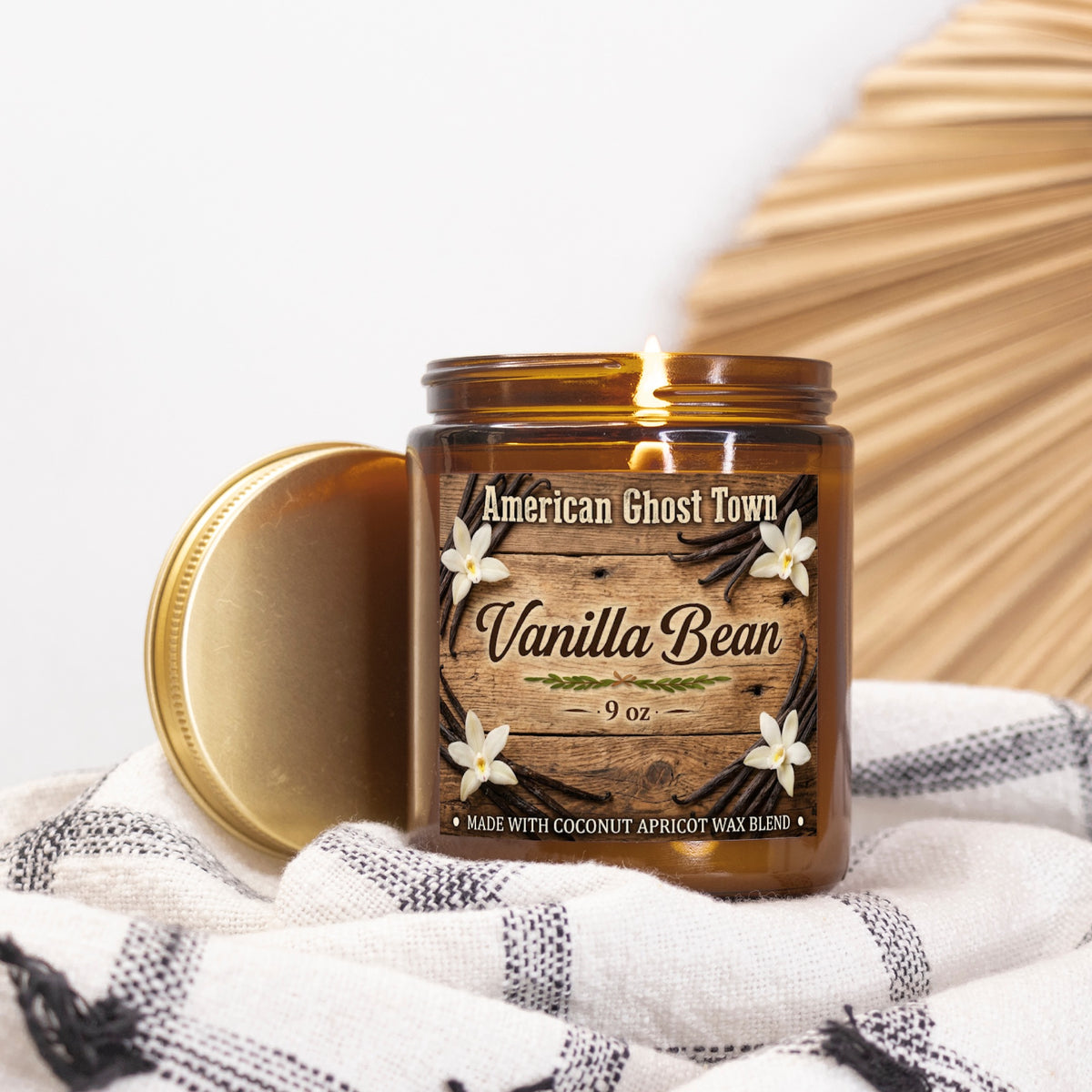 Candle Amber Jar 9oz