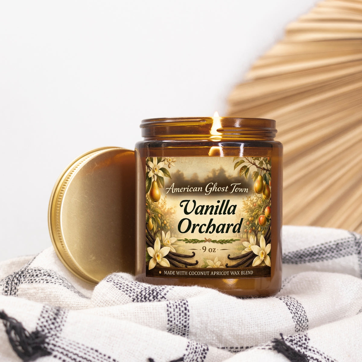 Candle Amber Jar 9oz
