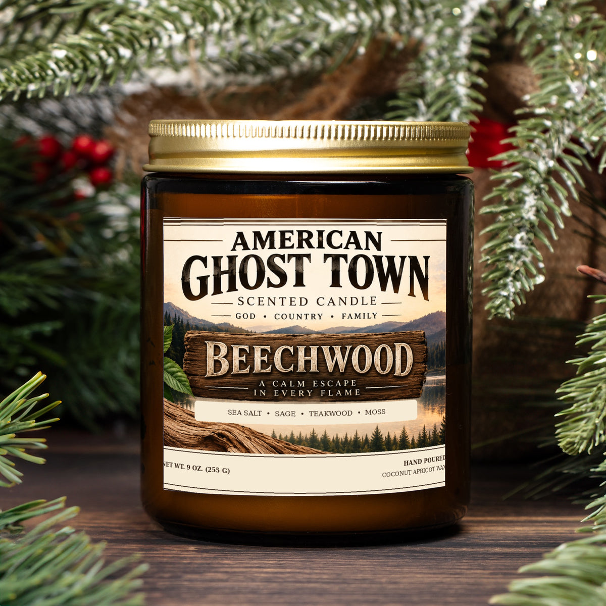 Candle Amber Jar 9oz