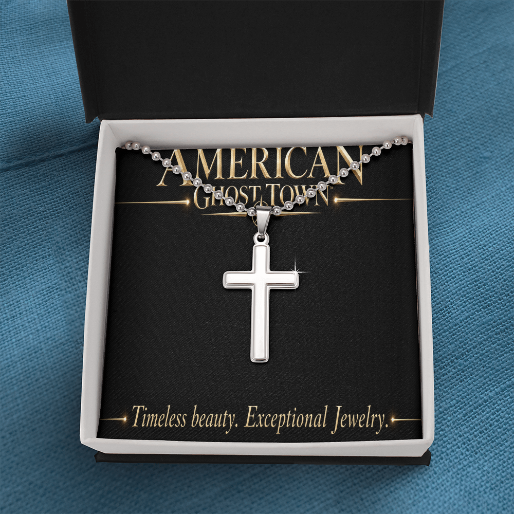 Artisan Cross Necklace with Ball Chain