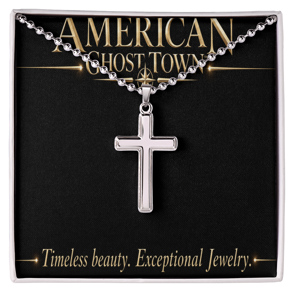 Artisan Cross Necklace with Ball Chain