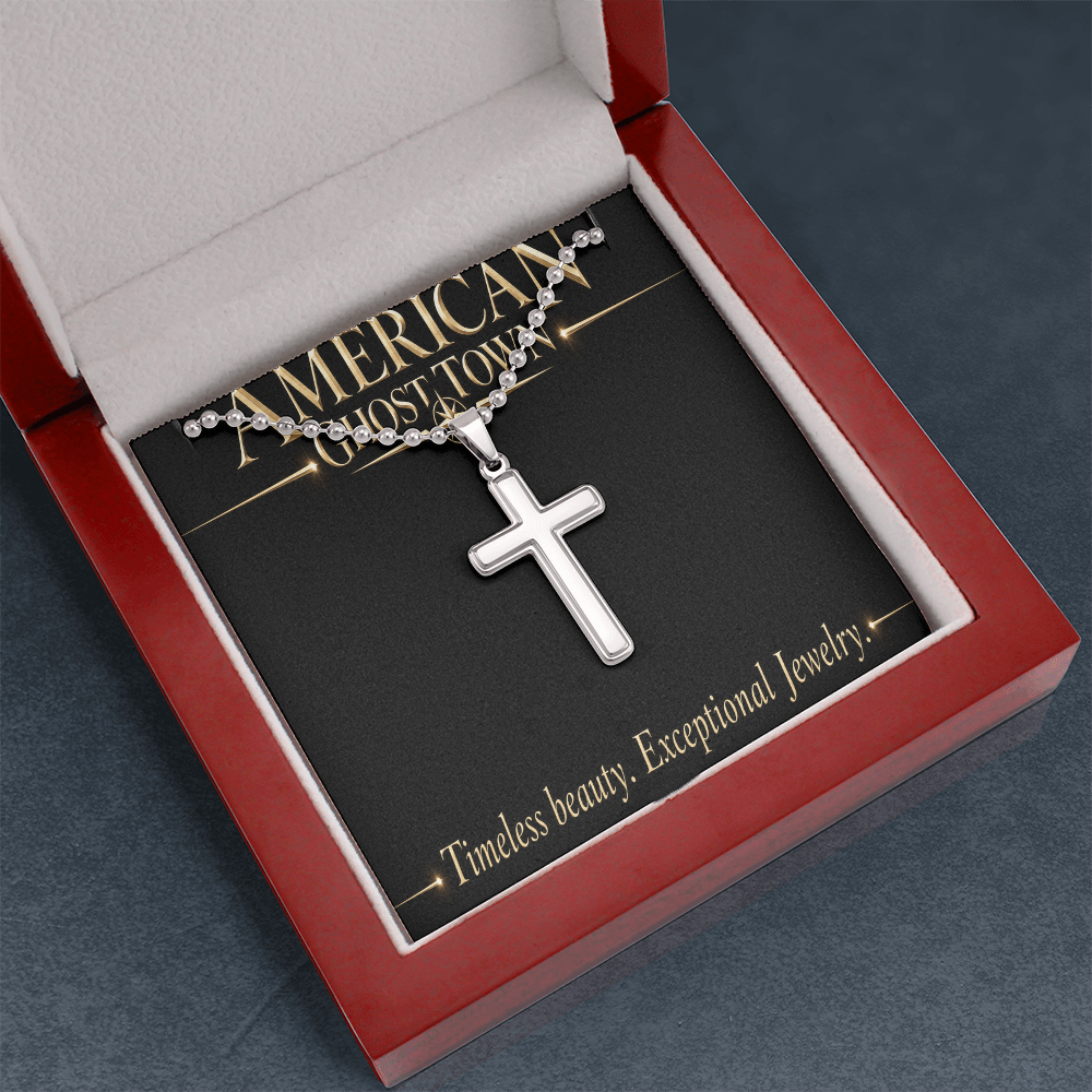 Artisan Cross Necklace with Ball Chain