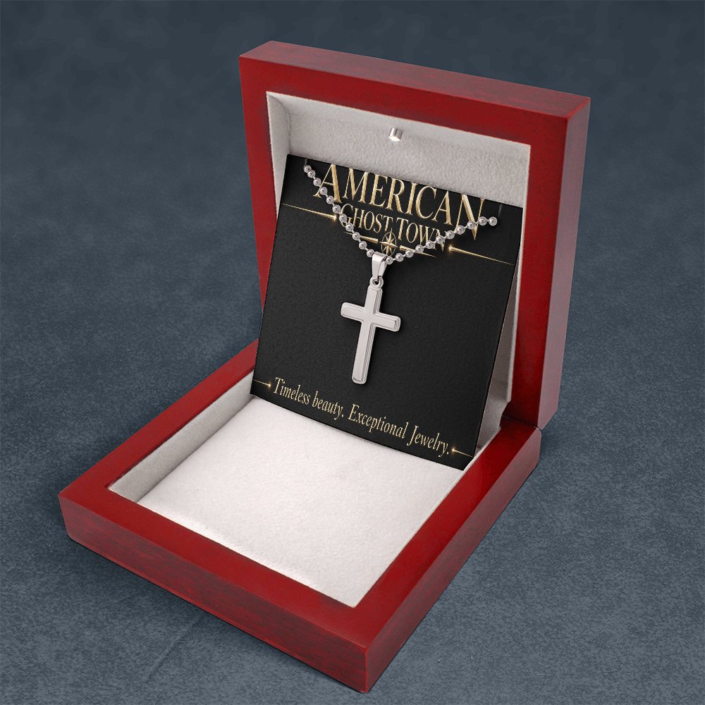 Artisan Cross Necklace with Ball Chain