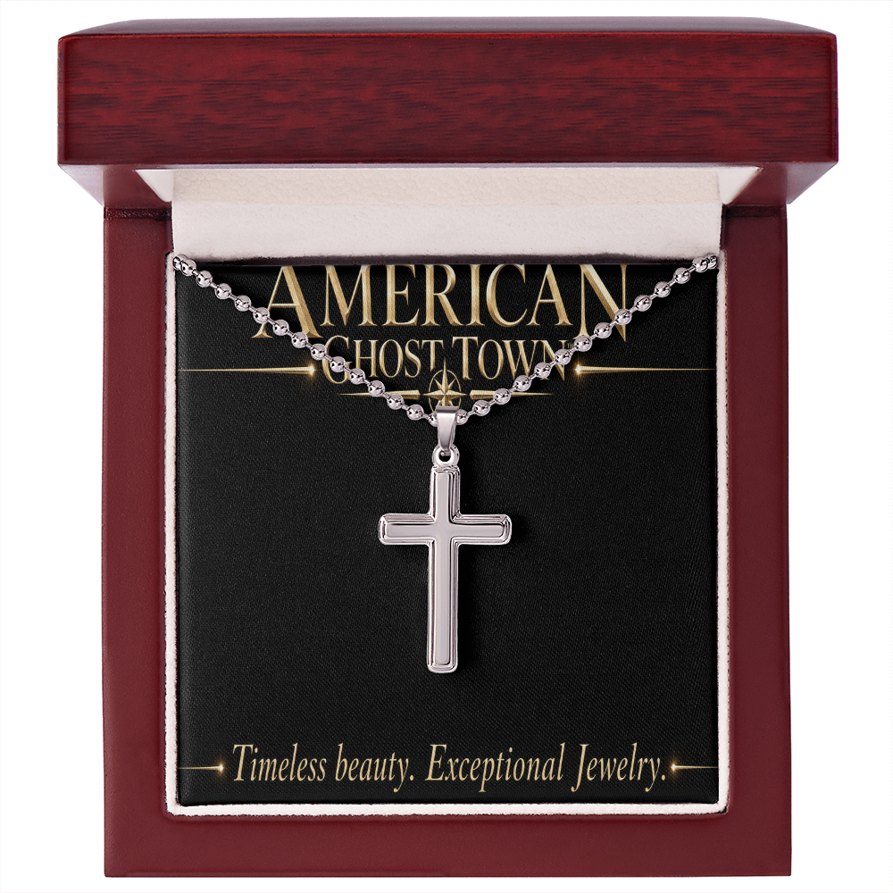 Artisan Cross Necklace with Ball Chain