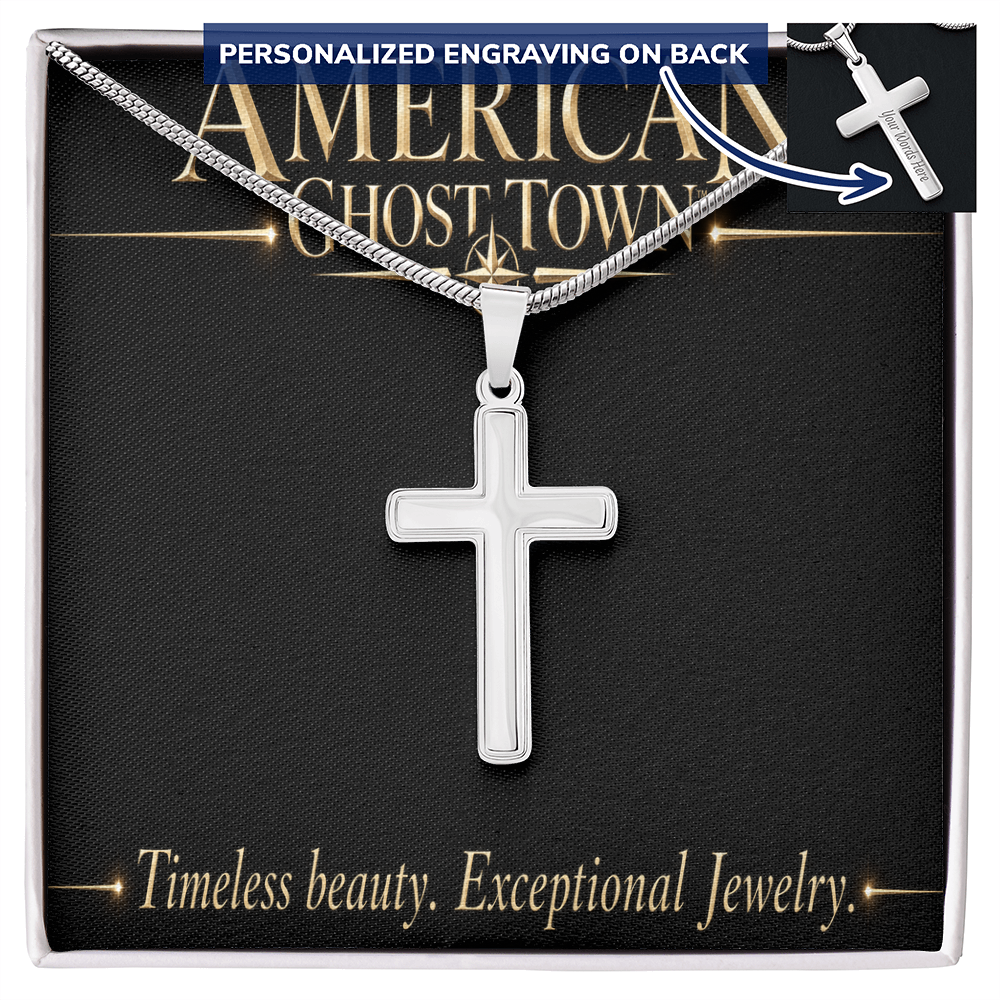Personalized Cross Necklace - Snake Chain