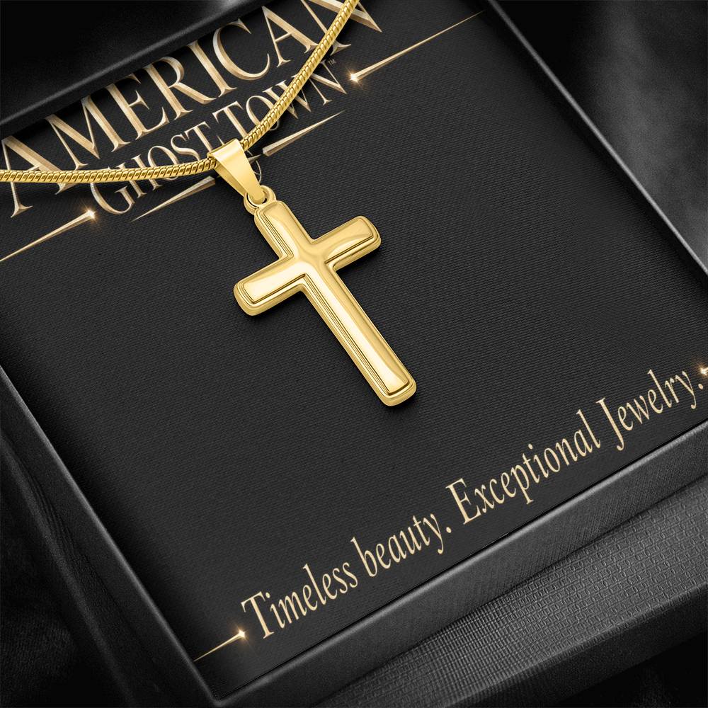 Personalized Cross Necklace - Snake Chain