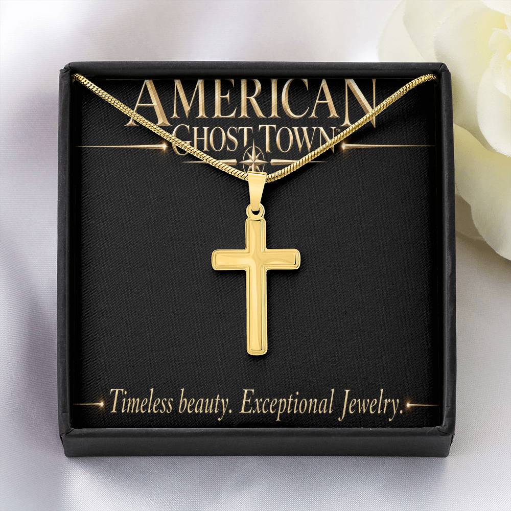 Personalized Cross Necklace - Snake Chain