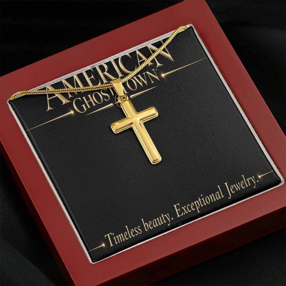 Personalized Cross Necklace - Snake Chain