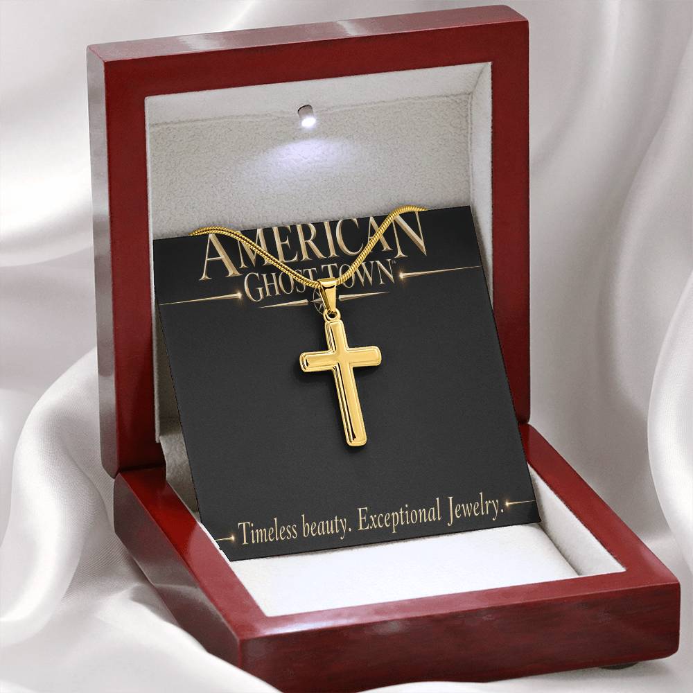 Personalized Cross Necklace - Snake Chain