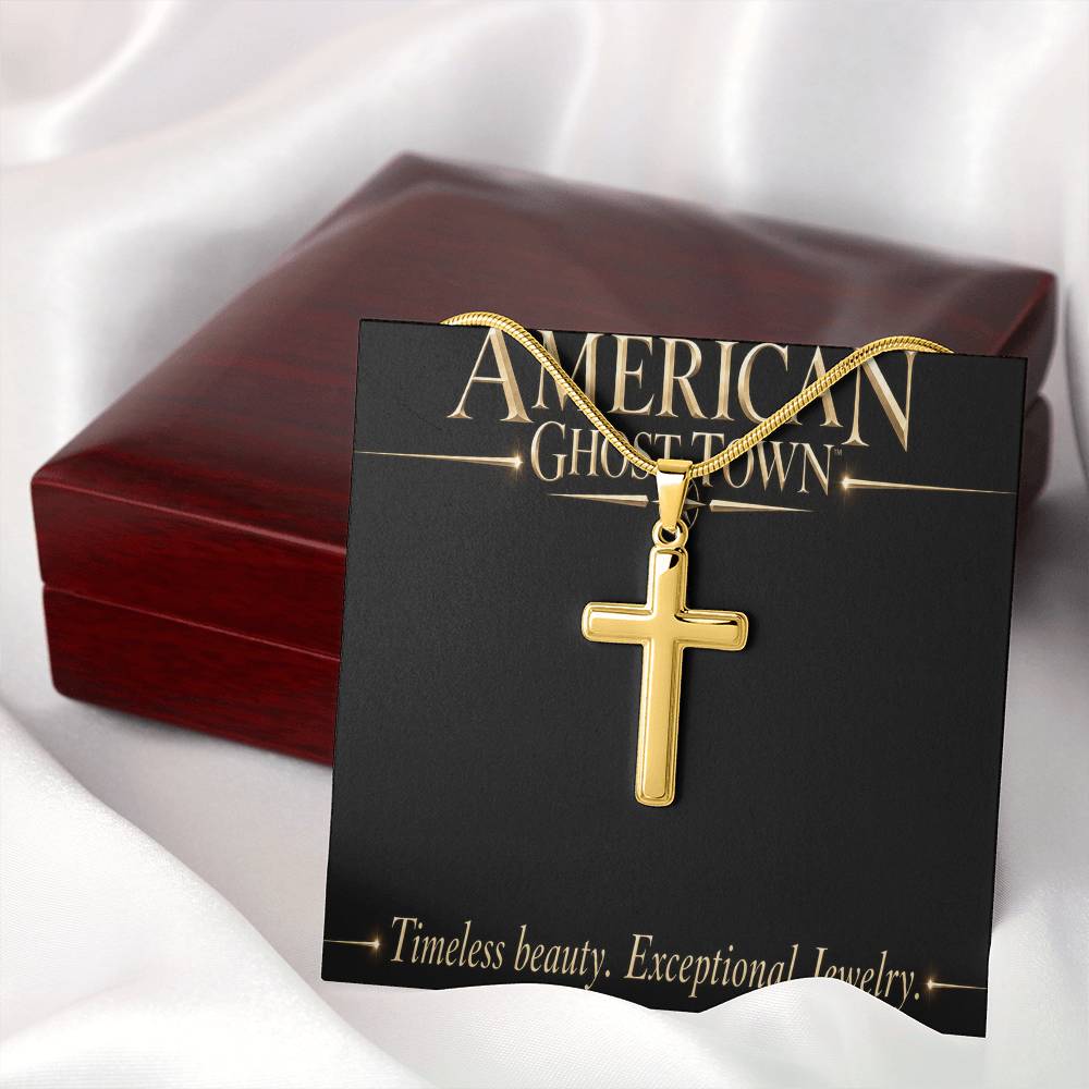 Personalized Cross Necklace - Snake Chain