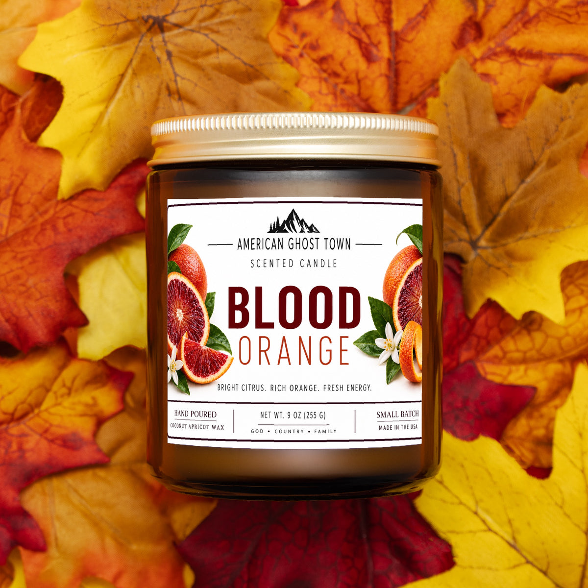 Candle Amber Jar 9oz