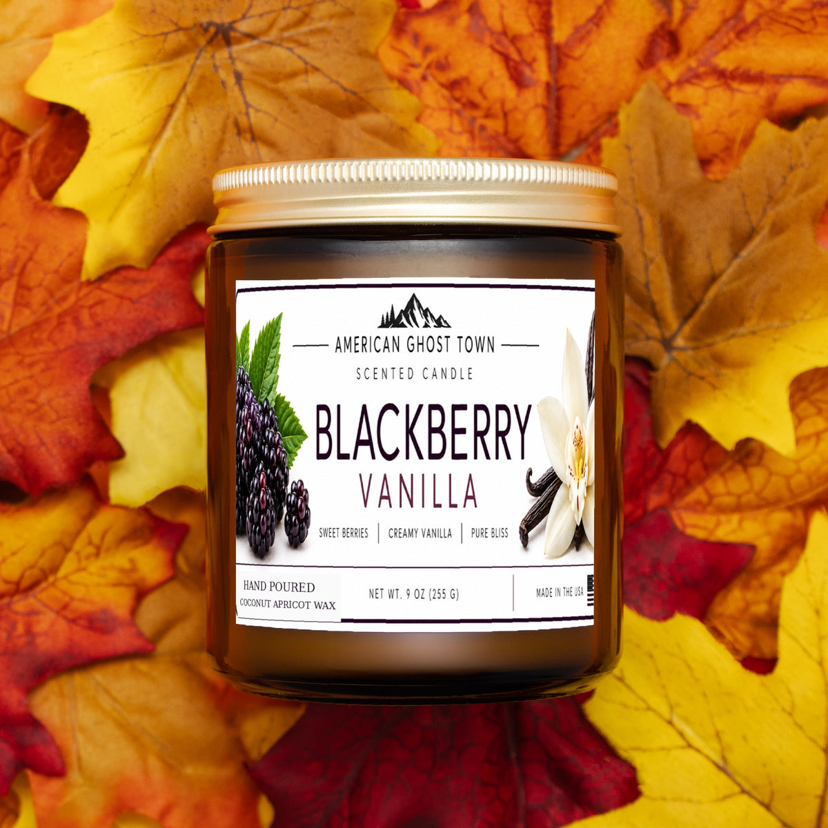 Candle Amber Jar 9oz