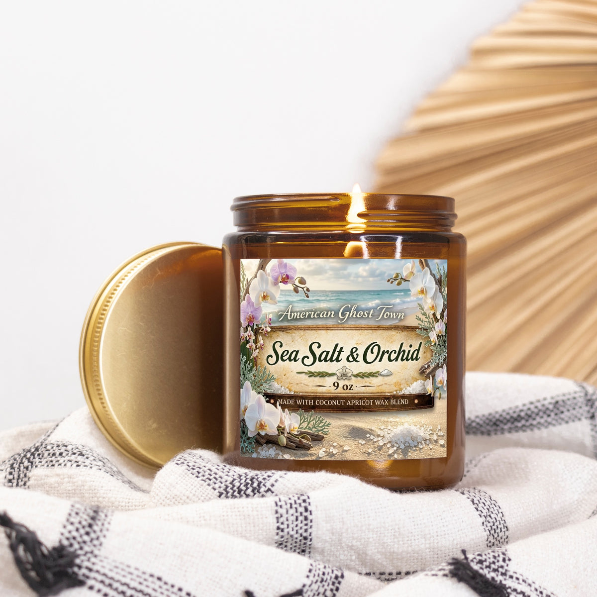 Candle Amber Jar 9oz