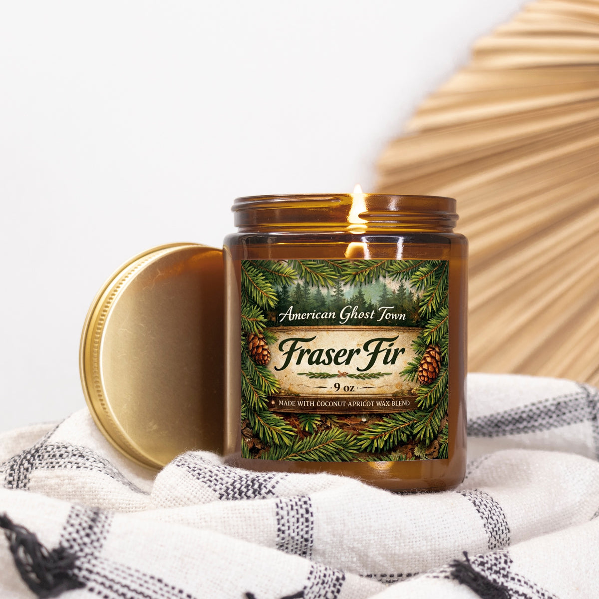 Candle Amber Jar 9oz