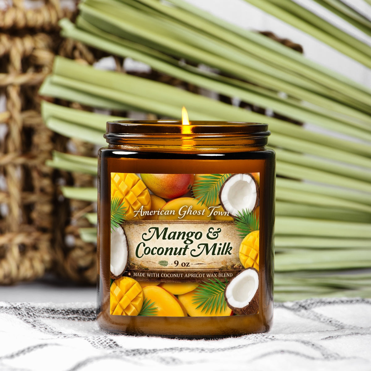 Candle Amber Jar 9oz
