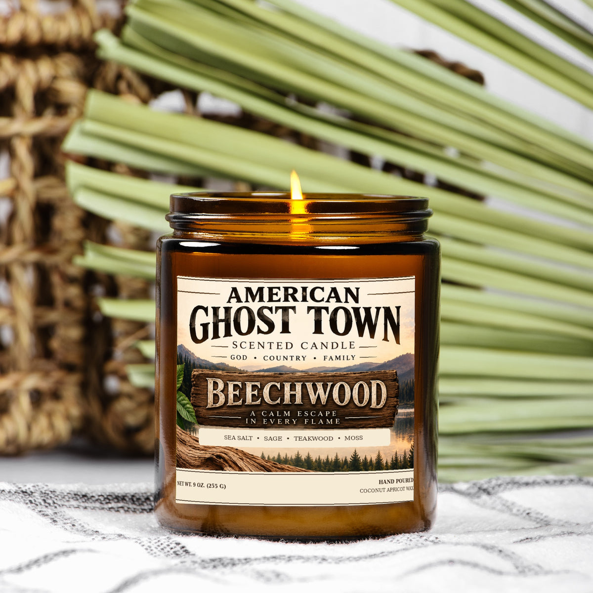 Candle Amber Jar 9oz