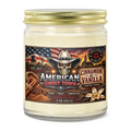 9oz Clear Jar Candle | 3"x2" White Label | Gold Lid