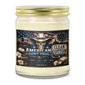 9oz Clear Jar Candle | 3"x2" White Label | Gold Lid