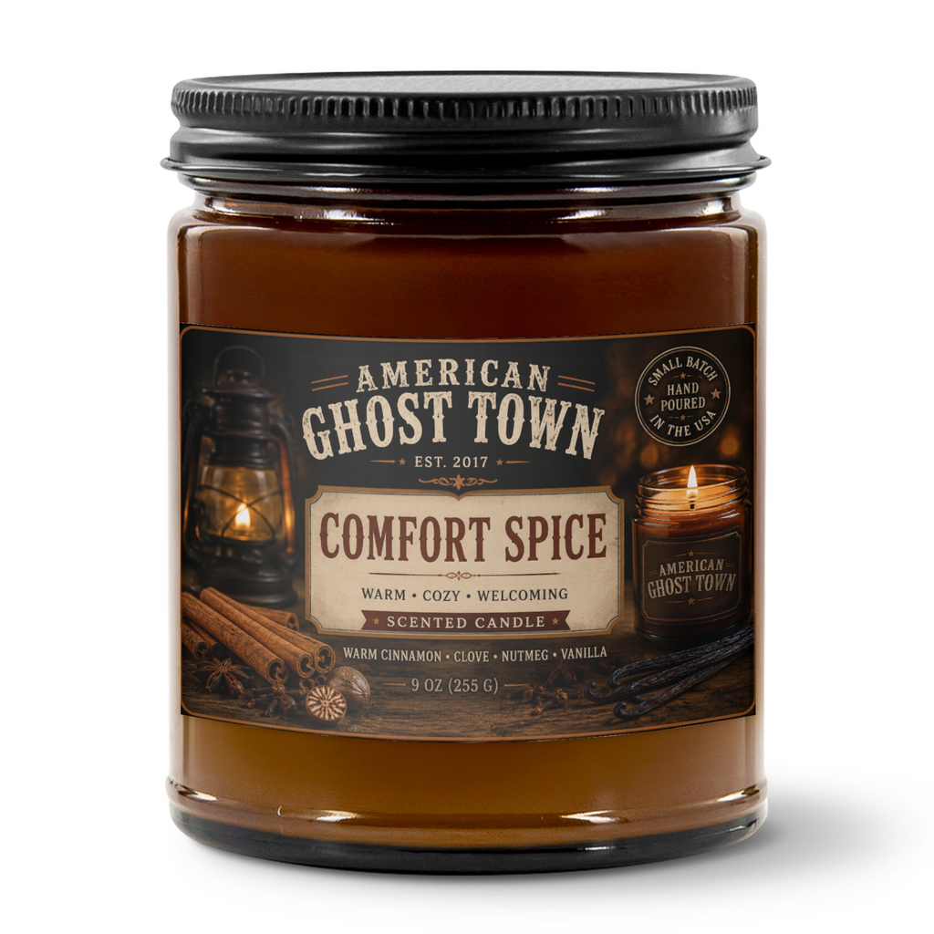 9oz Amber Jar Candle | 3"x2" White Label | Black Matte Lid