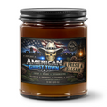 9oz Amber Jar Candle | 3"x2" White Label | Black Matte Lid