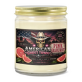 9oz Clear Jar Candle | 3"x2" White Label | Gold Lid