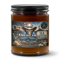 9oz Amber Jar Candle | 3"x2" White Label | Black Matte Lid