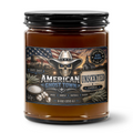 9oz Amber Jar Candle | 3"x2" White Label | Black Lid
