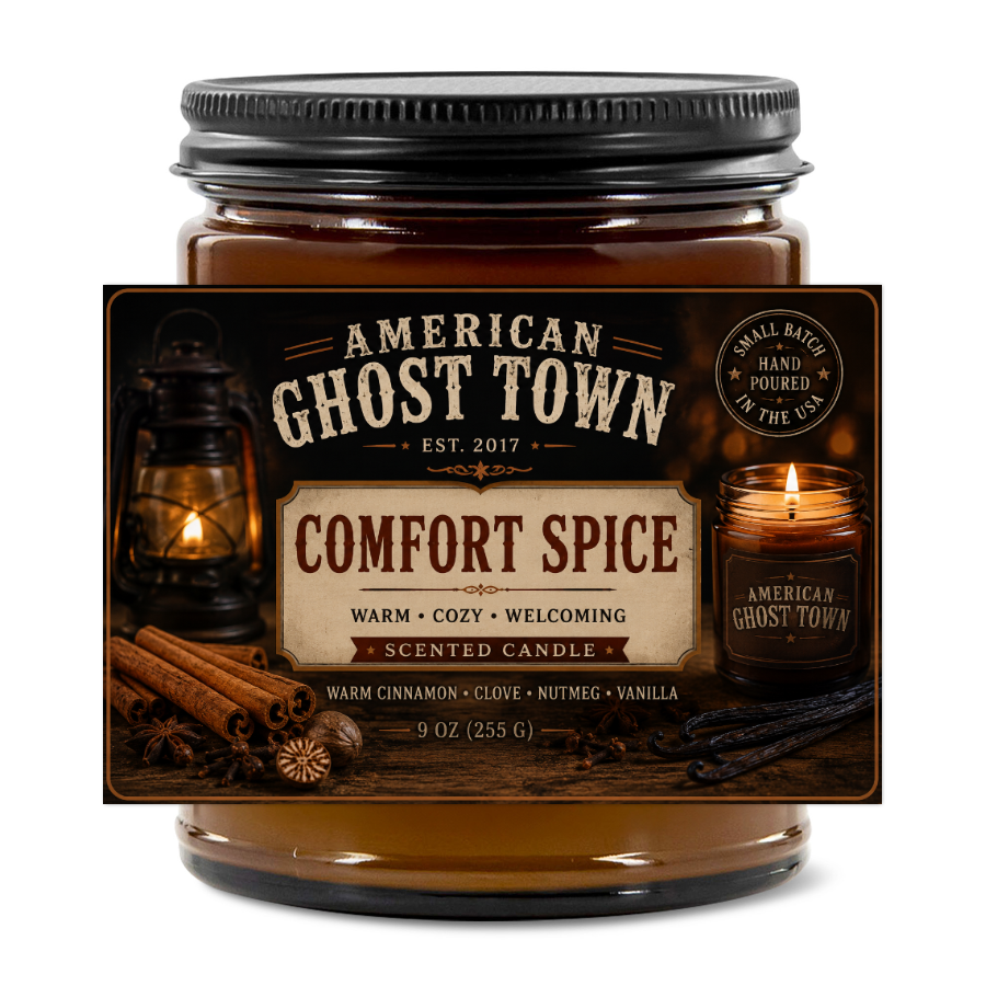 9oz Amber Jar Candle | 3"x2" White Label | Black Matte Lid